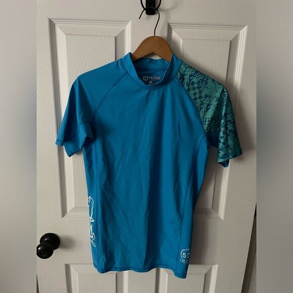 HUGE SPORTS One for All Essential Short Sleeve Rash Guard Champ Blu Digital Sz S - Picture 2 of 11